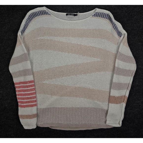 NIC+ZOE Sweaters - Nic and Zoe Women's Striped Mesh Knit Pullover Sweater Linen Blend  Size S
